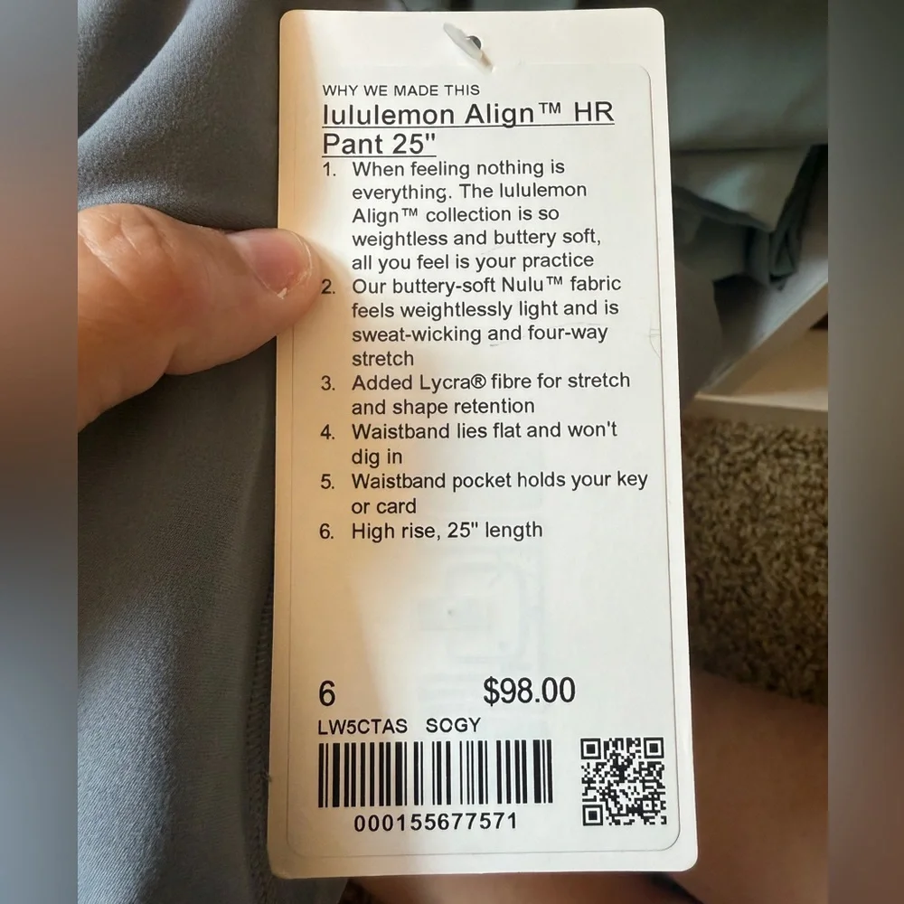Lululemon Align High-Rise Pant 25" Solar Grey - Picture 3 of 3